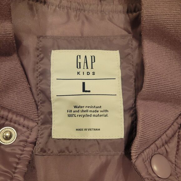 GAP Kids lightweight quilted puffer jacket In Lavender Size large (10-11) - Picture 6 of 8
